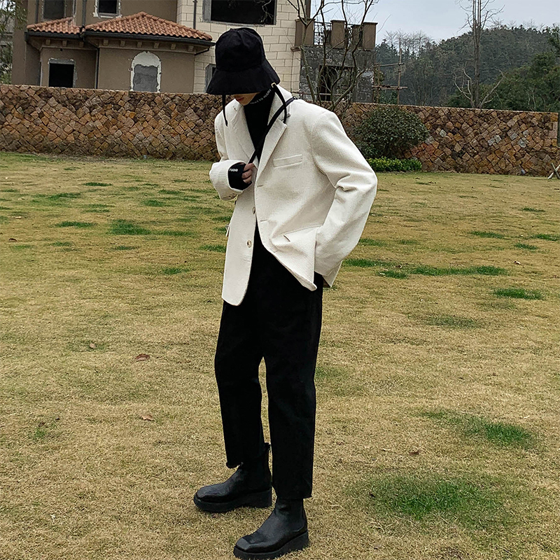 Traje para hombre 19 primavera Color sólido solapa pequeño traje chaqueta Casual salvaje suelto negocios Casual juvenil ropa Casual para hombres