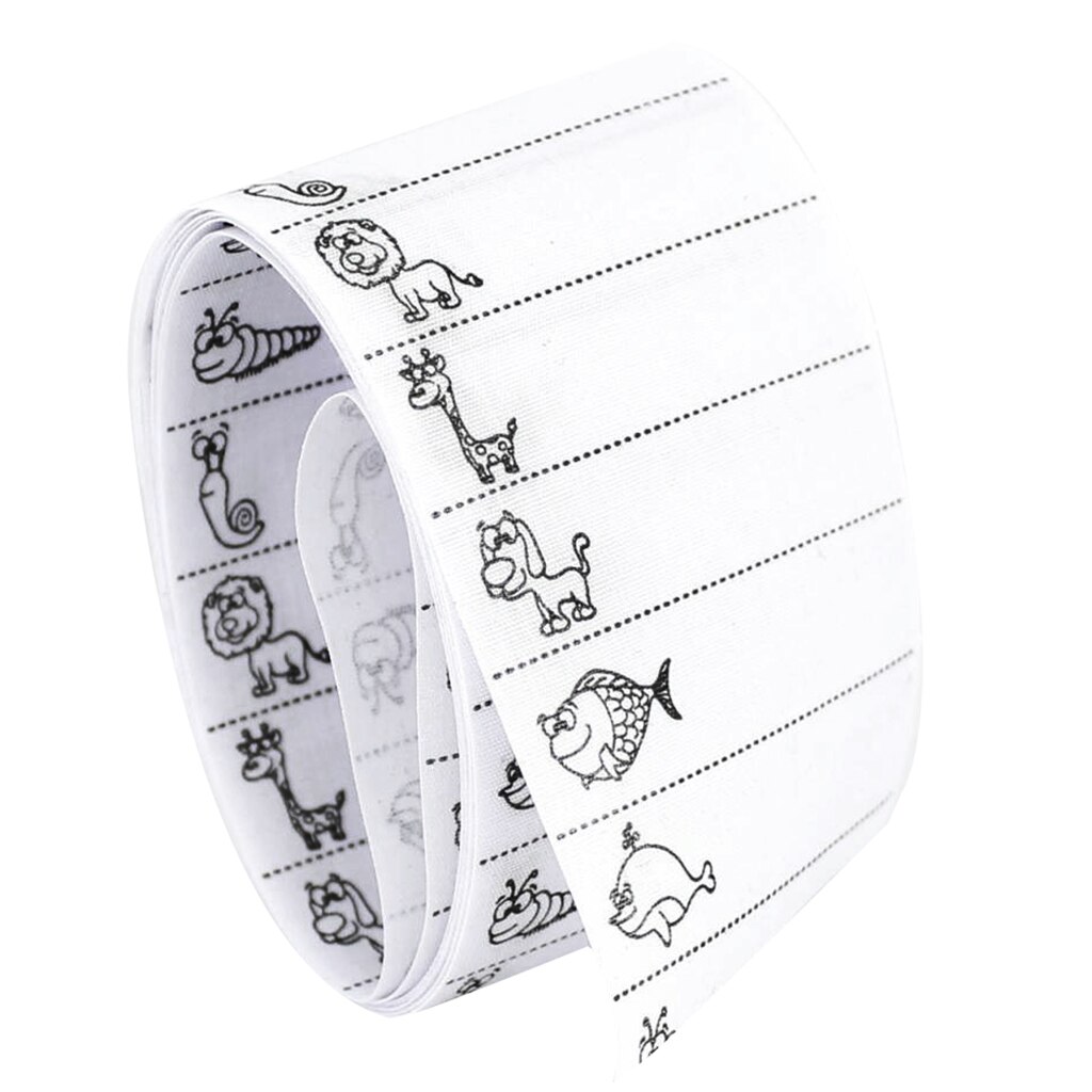 100Pcs Sew On Name Labels Printed Animals Patterns For Kids Children