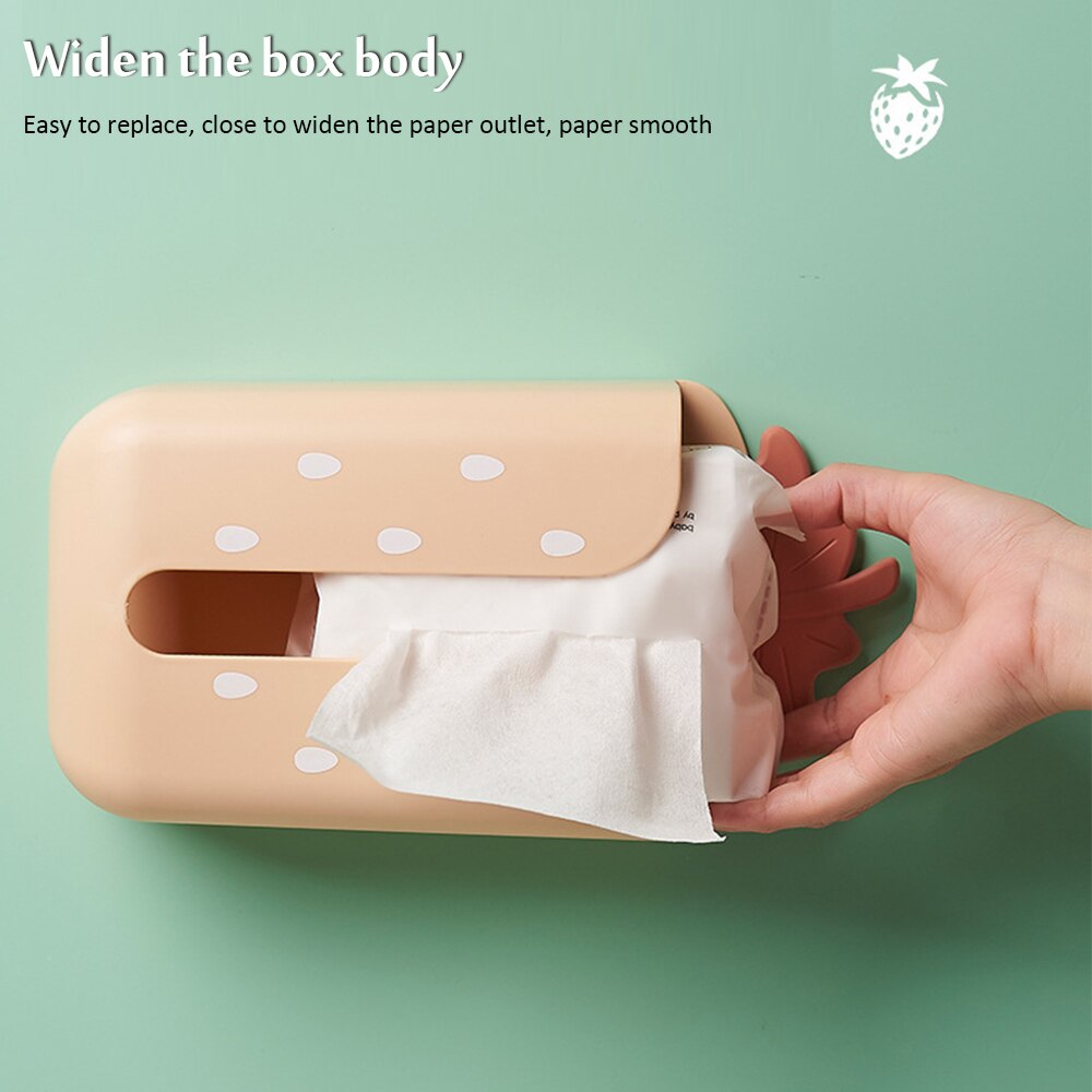Cute Paper Storage Box Wall-mounted Paper Towel Holder Tissue Box Multifunction Tissue Box Toilet Paper Storage Holder