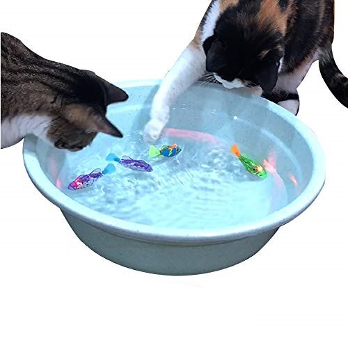 Katze Interaktive Elektrische Fische Spielzeug Wasser Katze Spielzeug für drinnen Spielen Schwimmen Roboter Fisch Spielzeug für Katze und Hund mit LED Licht Haustier Spielzeug