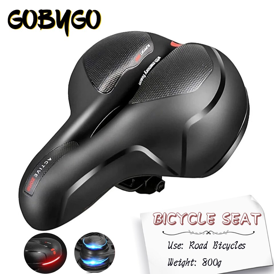 Sillín de bicicleta de GEL 3D para hombre y mujer, asiento grueso para bicicleta de montaña y carretera, hueco, transpirable, cómodo y suave