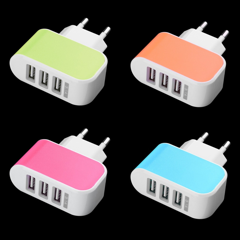 3 Usb-poort Muur Home Reizen Ac Charger Adapter 3.1A Eu Plug