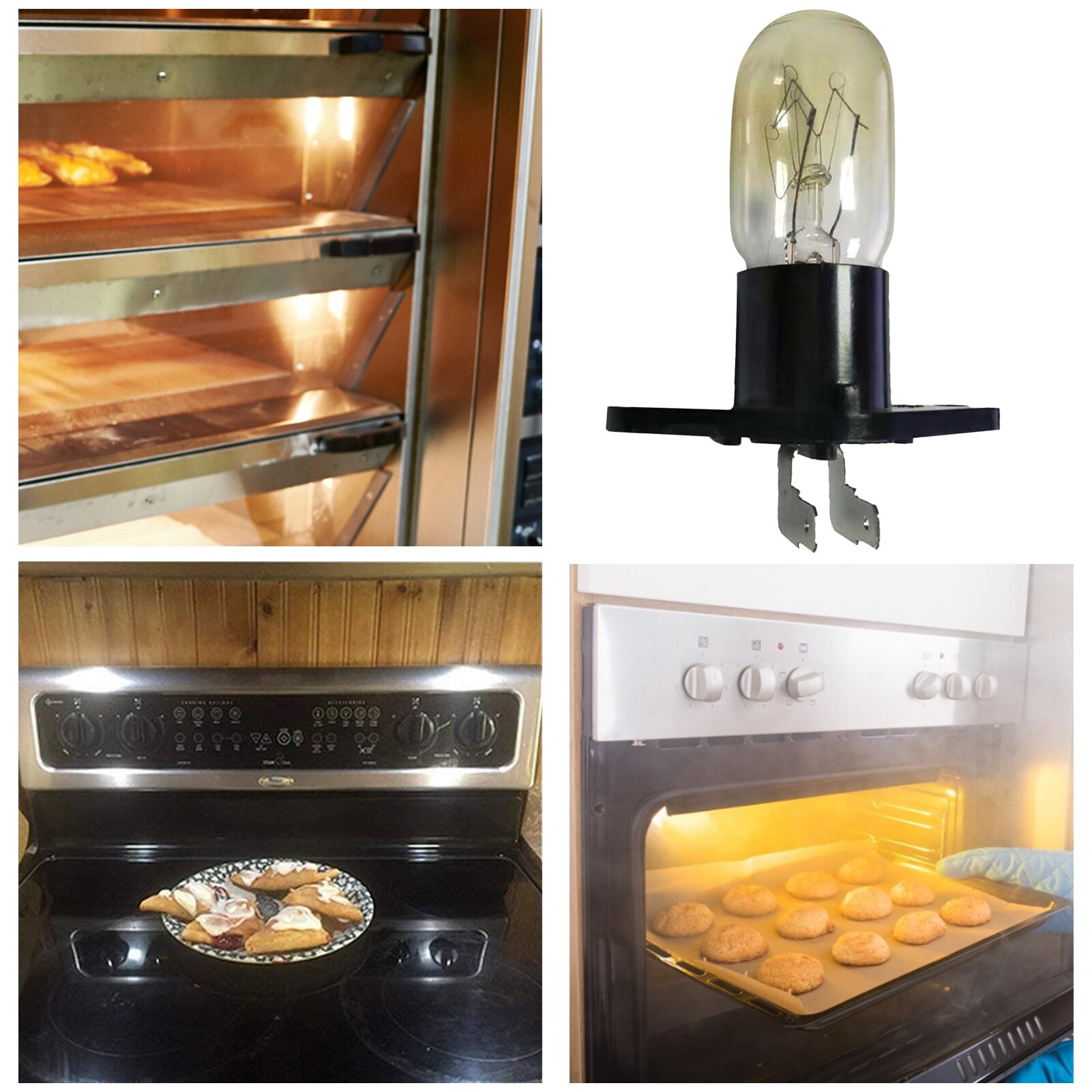 Oven Lamp 20W 220-240V Oven Light Halogen Lamp Kitchen High Temperature Resistance Chandelier Wall Lamp Dryer Bulb Oven Light