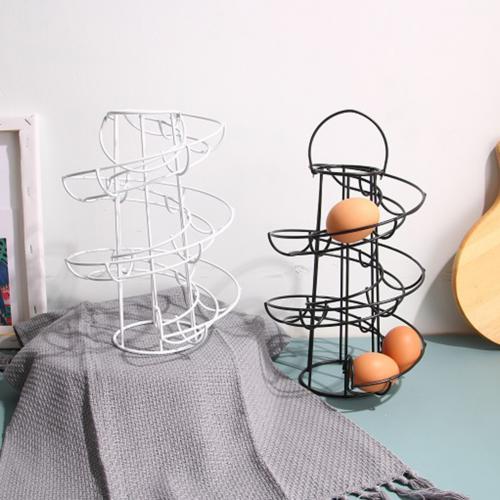 Jern kunst vise restaurant kurv egg holder lagringsstativ deluxe spiralformet dispenser stativ kurv lagringsplass plass opp  til 24: misligholde tittel