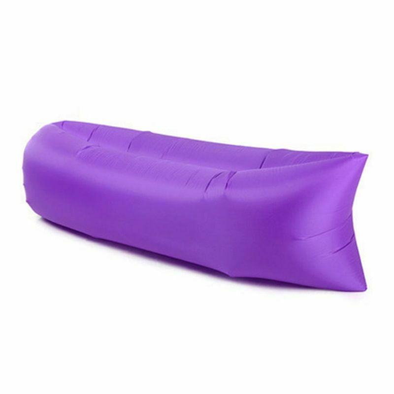 Camping Inflatable Sofa Lounger Air Sofa Lazy Bag Portable Air Bed Down Sleeping Bag Outdoor Ultralight Beach Travel Bag: Purple
