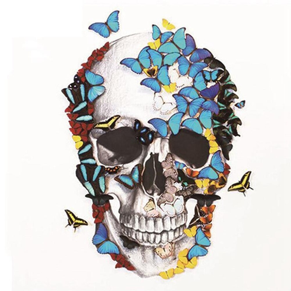 -5D Diamond Painting Embroidery Cross Stitch Kit Wall Decor Art Craft: Butterfly skull