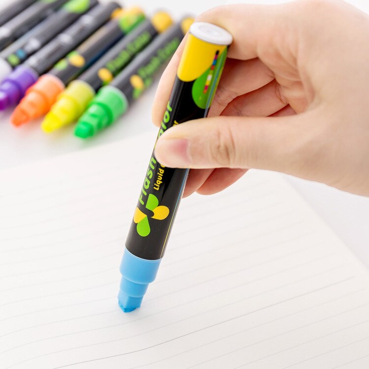 24 teile/los Fluoreszierende Platte Textmarker Stift Kreide Marker Stifte Glas Licht Tafel Malerei Kunst Marker Stift Schule Liefert