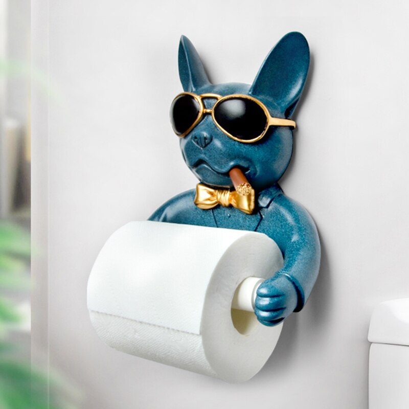 Bakke toiletpapirholder hygiejne harpiks fri punch håndklæde boks husholdning papir håndklæde holder rulle spole enhed hund stil