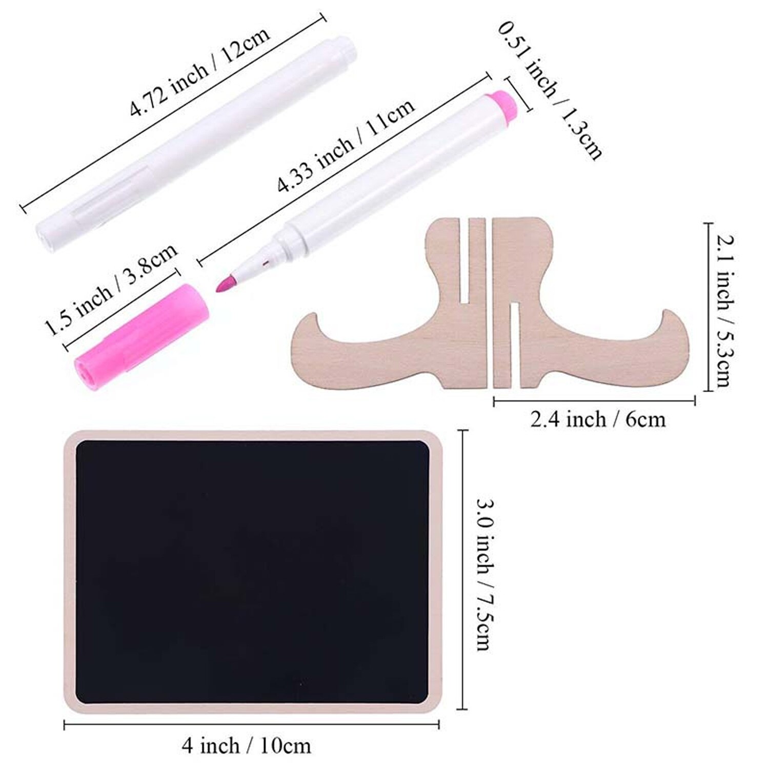 10PCS Mini Wood Blackboards Chalkboards with Stands 10PCS Labels 2PCS Liquid Pens for Wedding Party Daily Home Desktop Decor