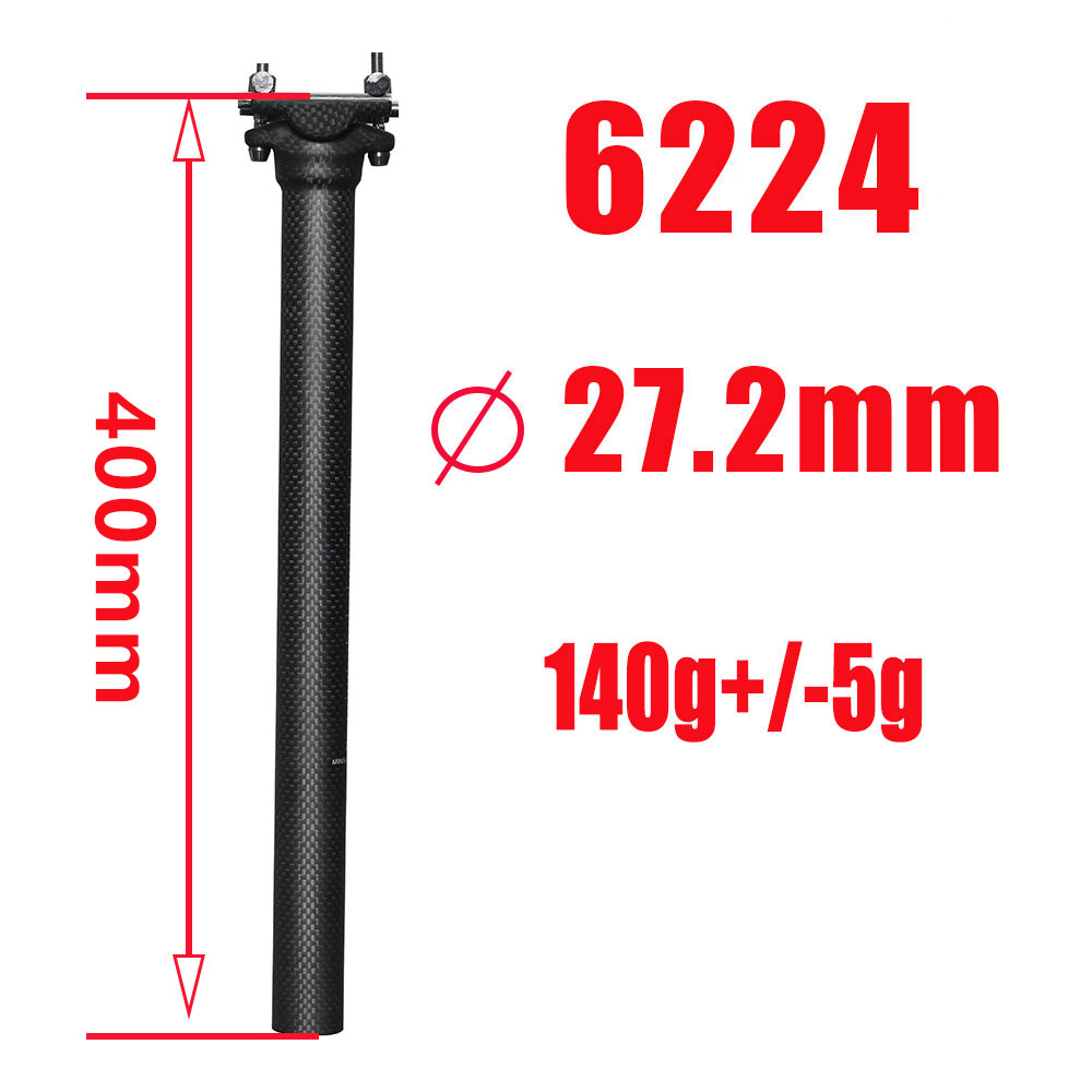 ELITA ONE-tija de sillín para bicicleta de montaña y carretera, asiento Ligero de fibra de carbono, 27,2g, 31,6mm/130mm: 27.2x400mm