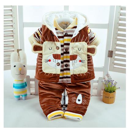 Baby girl lovely cotton-padded jacket suits 8: Brown / 12M