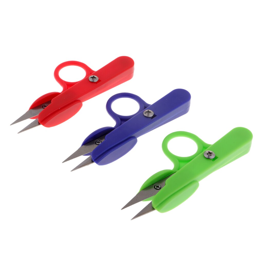 3Pcs/set Sewing Snips With Finger Ring Plastic Handle Thread Cutter Nipper
