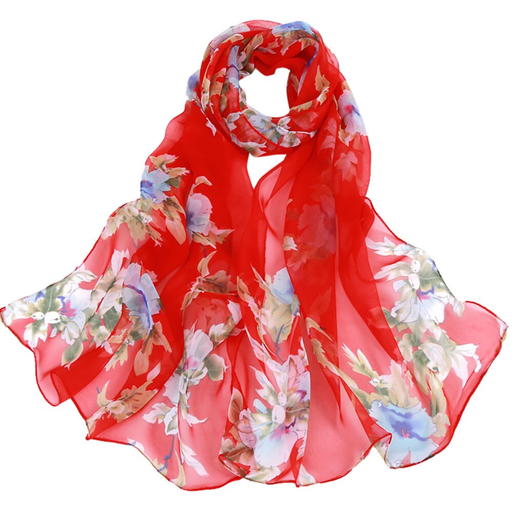 Vrouwen Perzik Bloesem Print Sjaal Zomer Dunne Zachte Wrap Dames Elegante Bloemen Sjaal Ademend Chiffon Sjaals Halsdoek Tippet: g