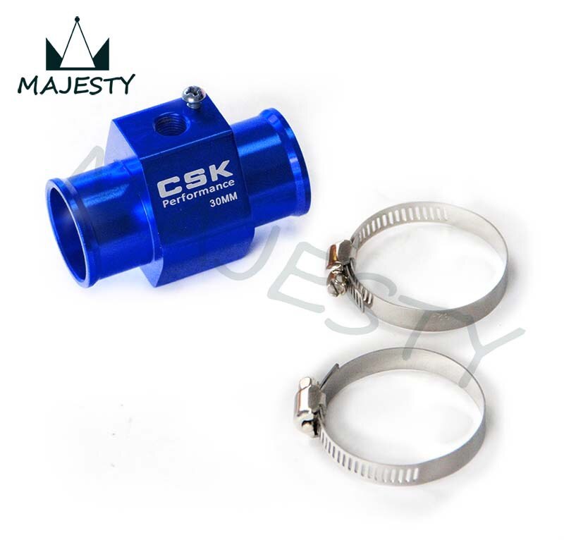 30MM 1.2" Water Temp Gauge Radiator Sensor Adaptor Attachment Aluminum Blue Red Silver