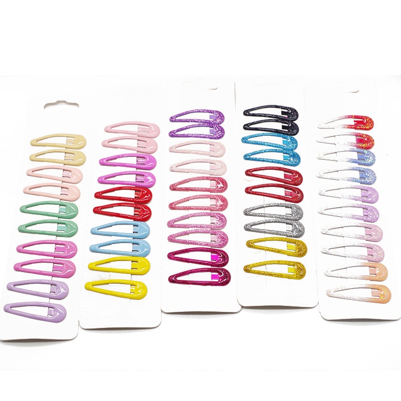 20 stk baby hårspænder til hårstyling tilbehør piger snap klip glitter stifter bb hårnål farve hårspænder til børn børn 5cm