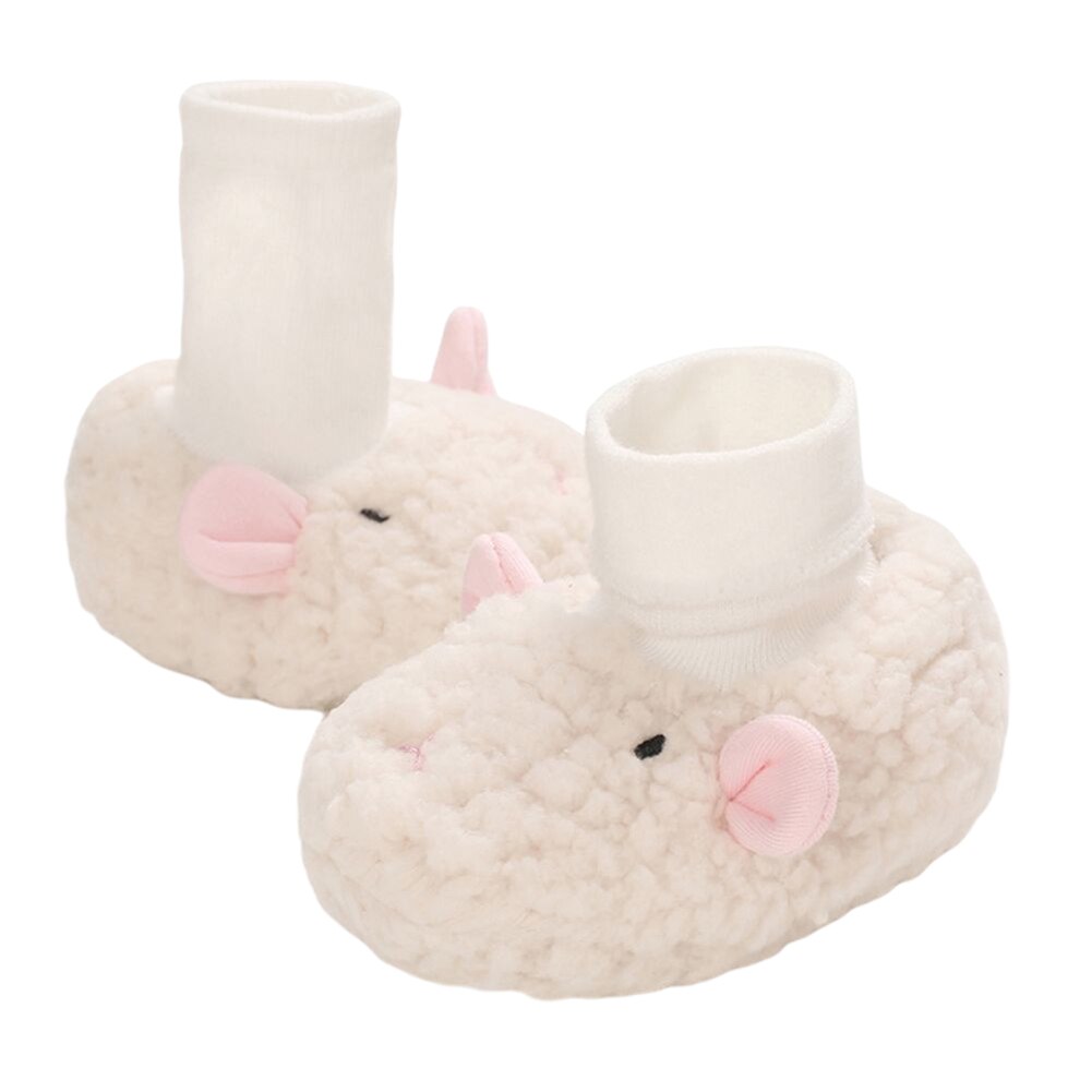 Baby Walking Shoes Cute Cartoon Soft-Soled Shoe Prewalker Socks for Girls and Boys: White / 13CM