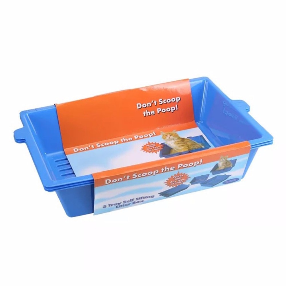 3 pièces de lit pour chat Semi fermé anti-éclaboussures chat toilette chat litière boîte en plastique bac à litière fournitures pour animaux de compagnie 3 plateaux verrouillés facile à utiliser