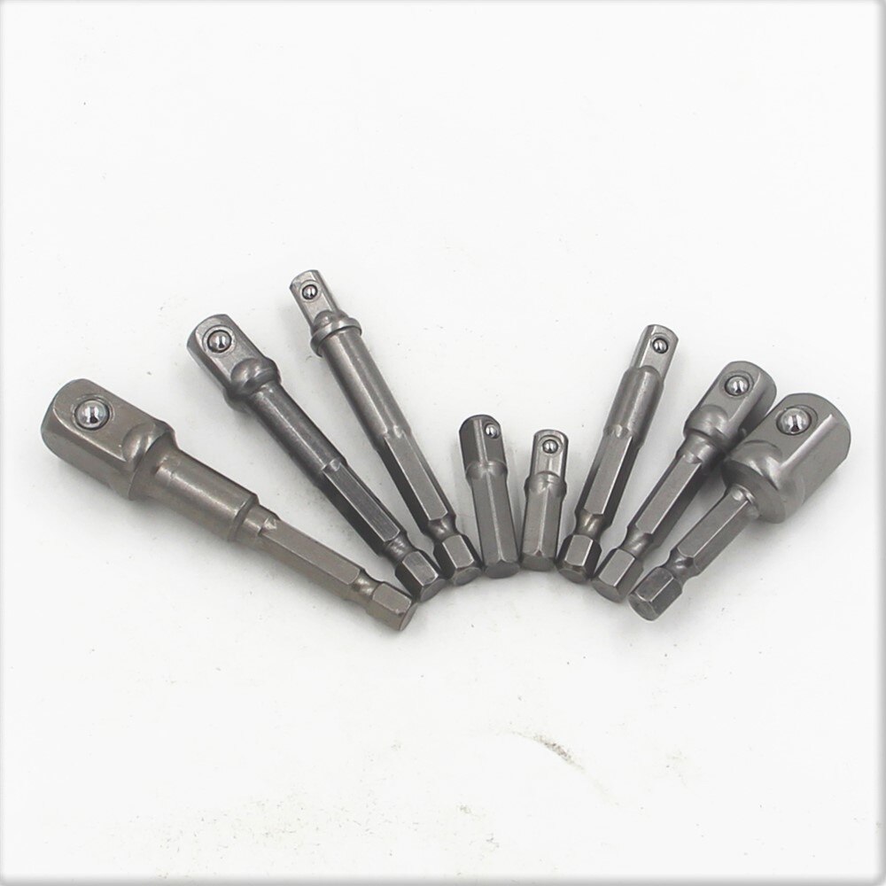 Juego de llaves de vástago hexagonal para taladro eléctrico, 3 uds., taladro para enchufes, adaptador de extensión de broca, 1/4, 3/8, 1/2: 8pc
