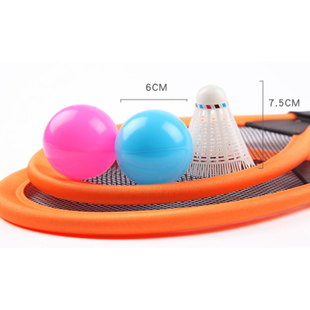 5 stücke Sport kinder Tuch Kunst Tennis Schläger Badminton Strand Schläger Kinder Im Freien Liefert (Rot 2 stücke Schläger + 1pc Badminton