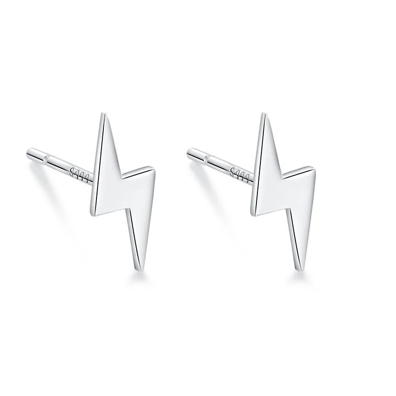 Pendientes hipoalergénicos de Plata de Ley 925 para mujer, Luna, estrella de David, hoja de arce, corazón, relámpago, joyería S999