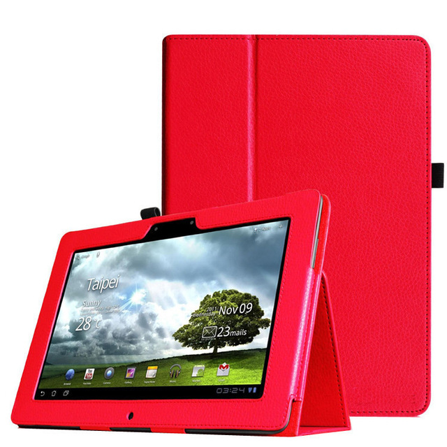 Funda de cuero para tableta Asus, cubierta de cuero para Asus, Memo Pad FHD 10, ME301T, ME302, ME302C, ME302KL, 10,1 pulgadas: Red