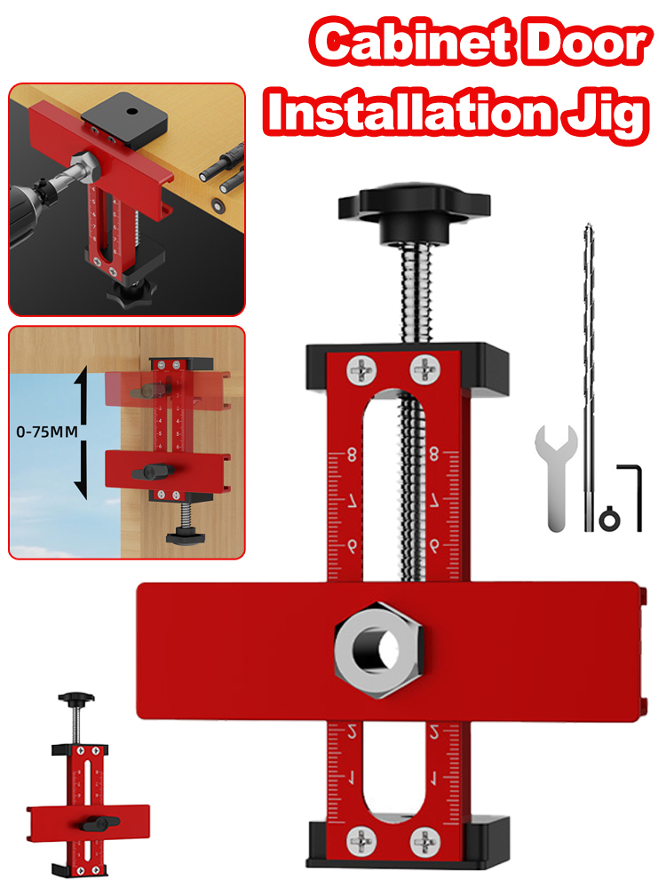Houtbewerking Kastdeur Installatie Jig, Kast Kastdeur Snelle Positionering Tool, Klemmen 0-75mm Dikte Houten Planken