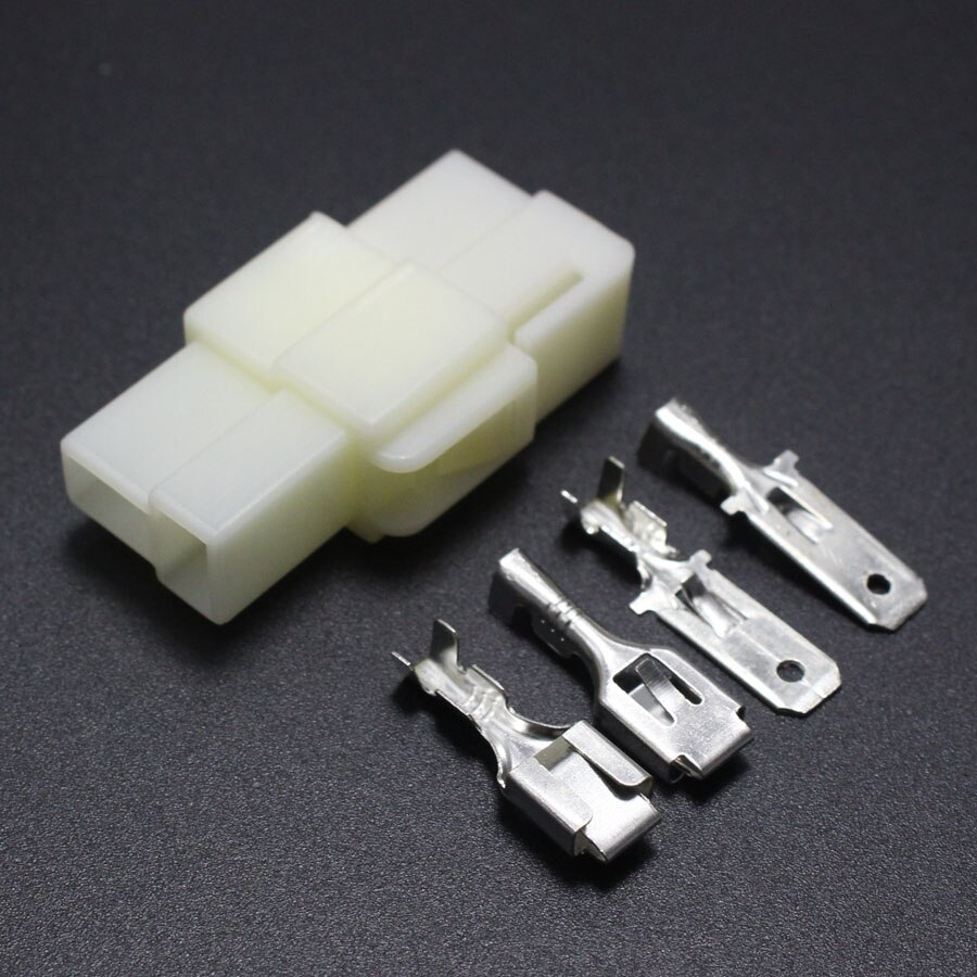 2set 6.3mm 2P Electrical Connector Kits 6.3 2Pin ABS Male Female socket plug for Motorcycle Car Auto