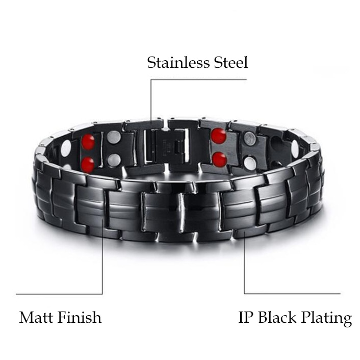 Magnetic Health Energy Bracelet For Men Black Arthritis Bio Magnet Therapy Stainless Steel Bracelets Bangle Men Jewelry