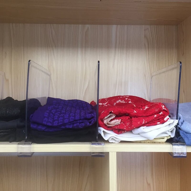 Diviseurs d'étagère de 4 pièces, parfaits pour des placards armoires de chambre à coucher de cuisine séparateurs de rayonnage pour organiser des vêtements, des livres