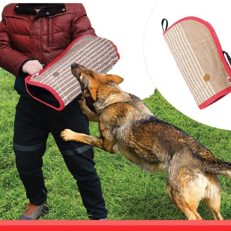 Mangas duraderas para morder perros, protección para el brazo, juguete masticable para perros Pitbull, Pastor Alemán, accesorios de equipo de entrenamiento para perros de yute