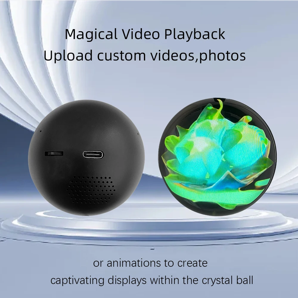 3d Crystal Ballvideo Player Displaying Customizable Video Glass Ball Electronic Screen Perfect For Couples Petsand Memorie