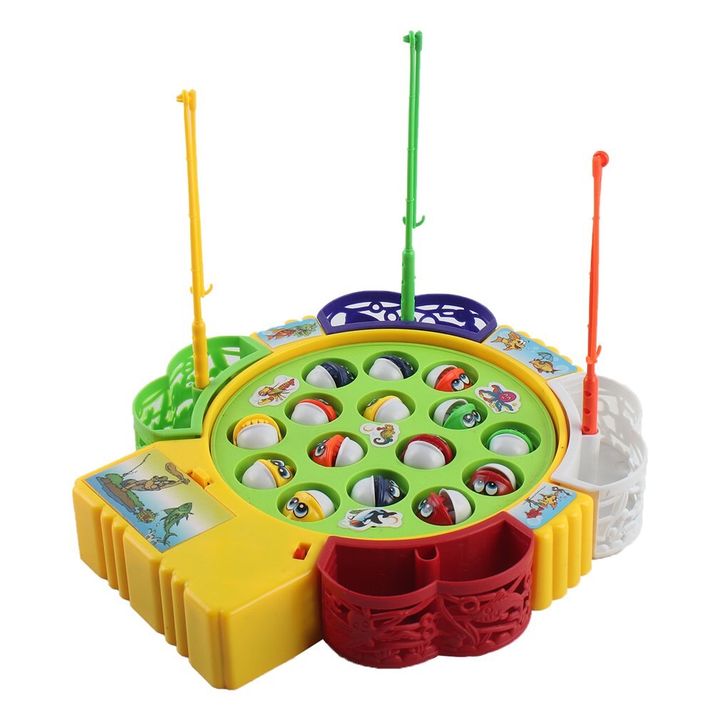 Baby Electric Magnetic Fishing Game Board Toy Rotating Fish Classic Educational Parent-child Interaction Toys For Children