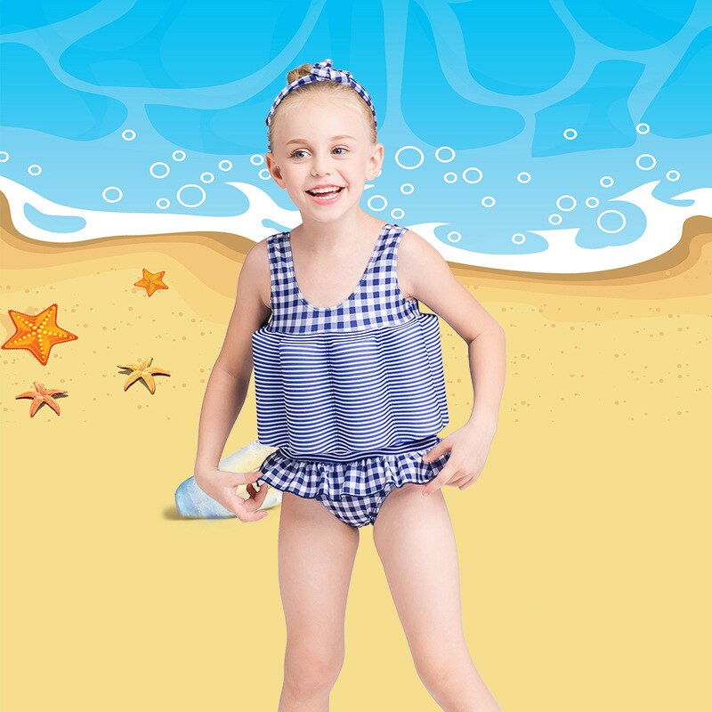 Traje de baño flotante con palos de flotabilidad desmontable flotante traje de baño de entrenamiento traje de baño infantil para niñas