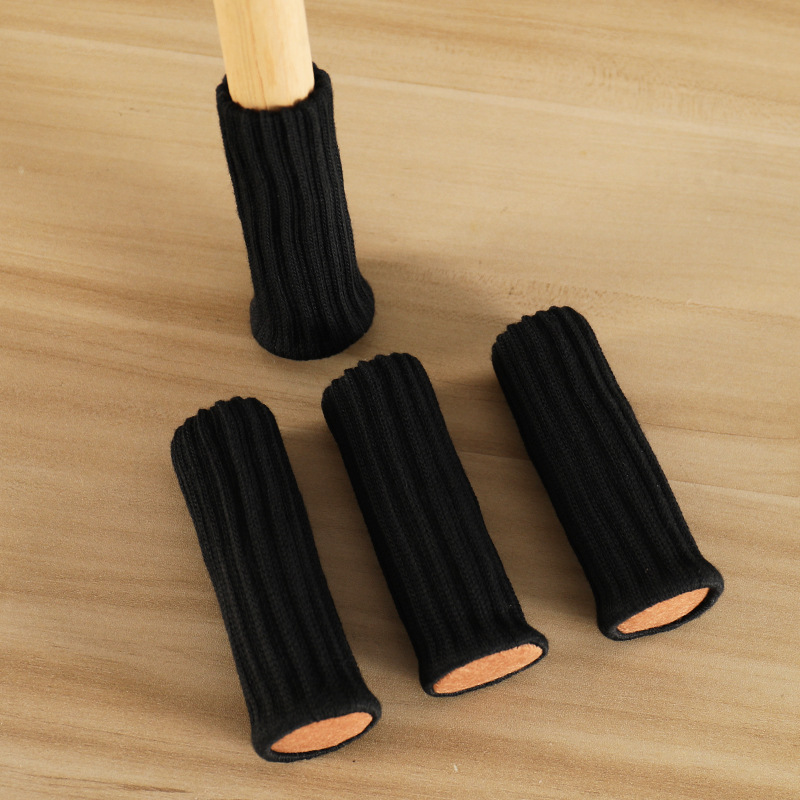 24 stuks meubelvoeten gebreide beschermers stoelpoten vloer antislipkussens tafelpoten sokken voor vloerbeschermers stoelkussens hoezen: WHITE