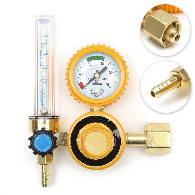 0-25Mpa Argon CO2 Flow Meter Gas Regulator Flowmeter Welding Weld Gauge Argon Regulator Oxygen Pressure Reducer