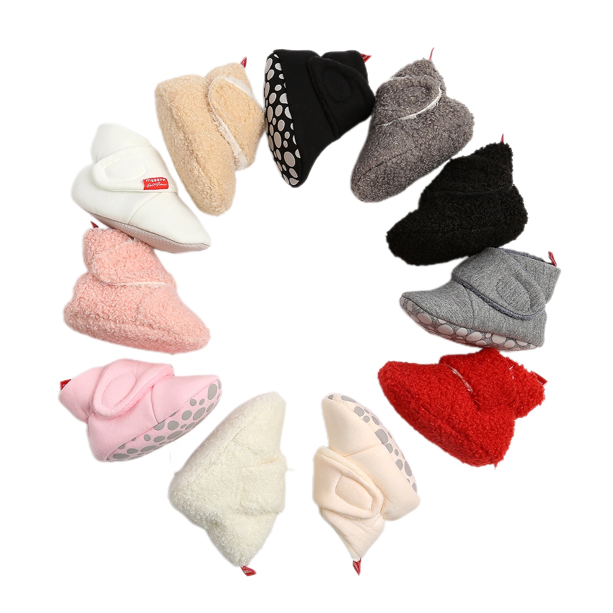 0-18m baby mysiga fleece tossor unisex spädbarn tofflor spjälsäng skor halkfri botten pojkar flickor