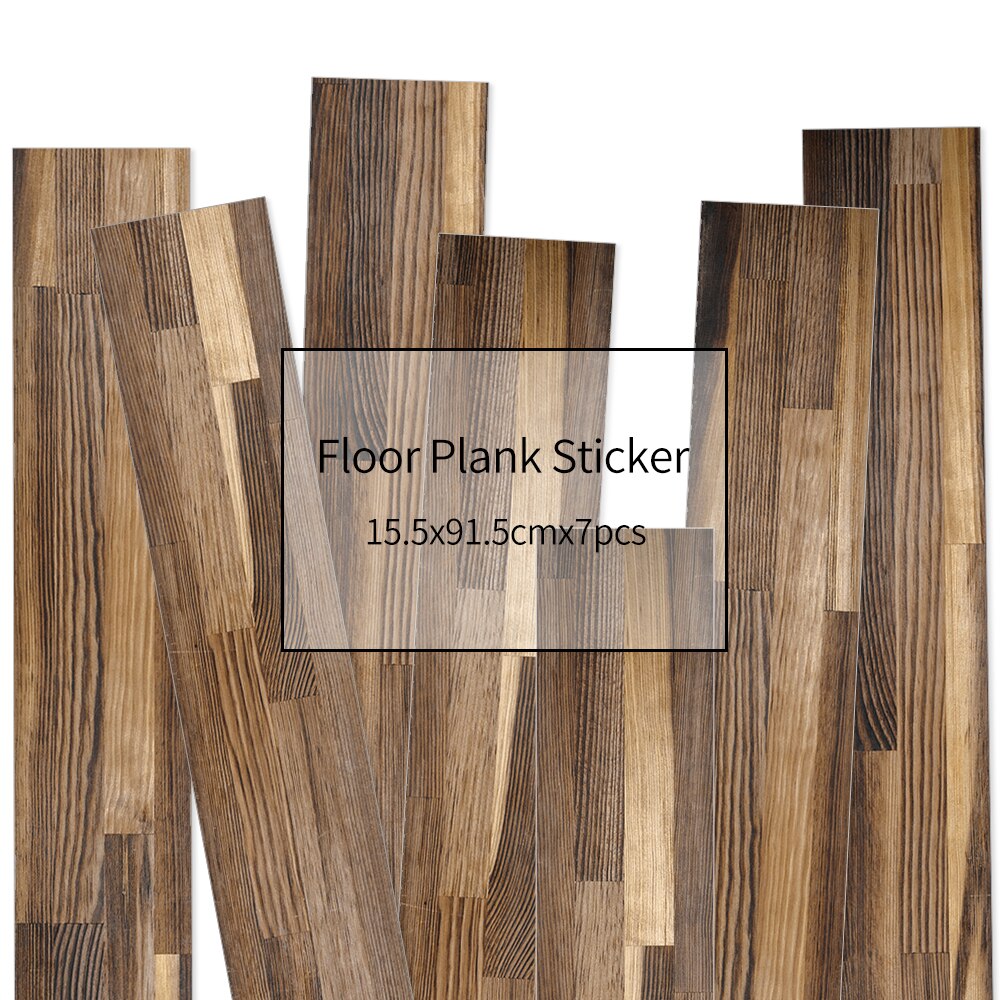 7Sheets/Set Houten Vloer Sticker Waterdichte Zelfklevende Floor Decoratieve Tegel Sticker Woonkamer Slaapkamer Huis Decoratie