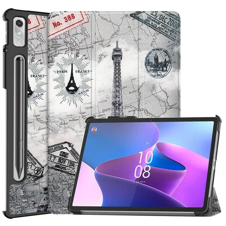 For Lenovo tab P12 12.7 Case Magnetic Tri-Folding PU Leather Stand Tablet Cover for Xiaoxin Pad Pro 12.7 12 7 inch TB371FC: 12.4 / Khaki