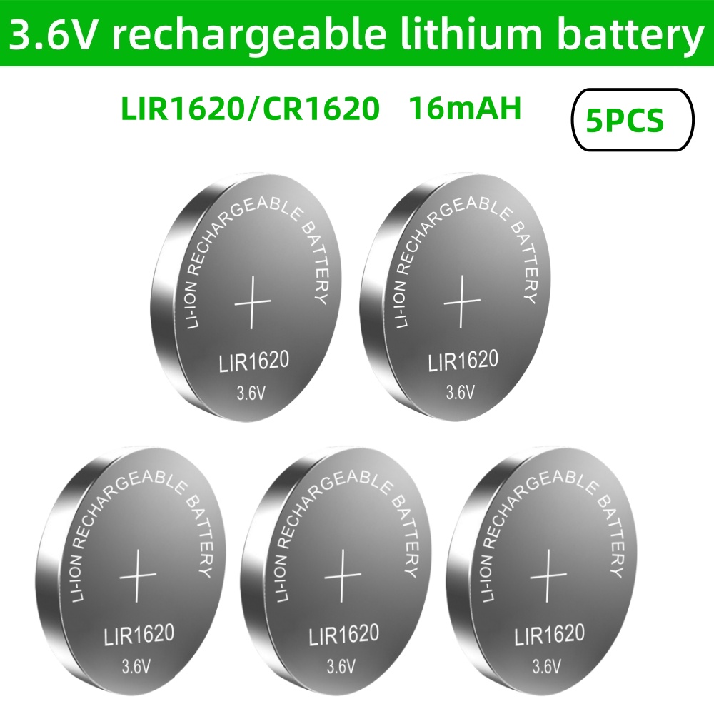 5PCS LIR2032 LIR2016 LIR2025 LIR2430 LIR2450 LIR1632 3.6V Batteria Al Litio Ricaricabile Sostituisce CR2032 2016 2025 2430 2450: Oro