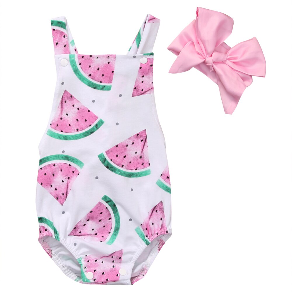 Baby Meisjes Bodysuit + hoofdband 0-24 M Outfits Zomer Zuigeling Baby meisjes kleding Sunsuit