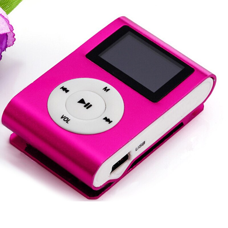 Mini Clip Music Player 3.5mm Stereo Jack Portable Waterproof Sport MetalMP3 Support Micro SD TF Card: Red