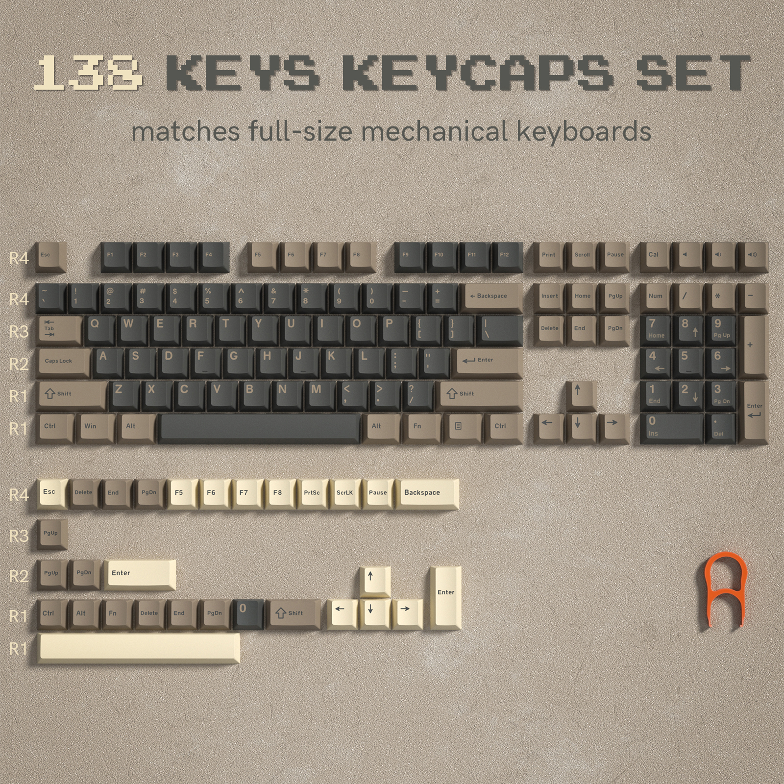 189 teclas PBT doble disparo negro gris ISA perfil teclas para interruptores MX Womier GK61 Anne Pro 2 Teclado mecánico para jugar: Cream color