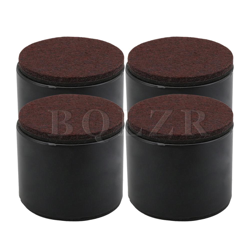 Bqlzr 4x Ronde 6X5.3 Cm Carbon Staal Zwarte Meubels Benen Lifter Voor Sofa Tafel