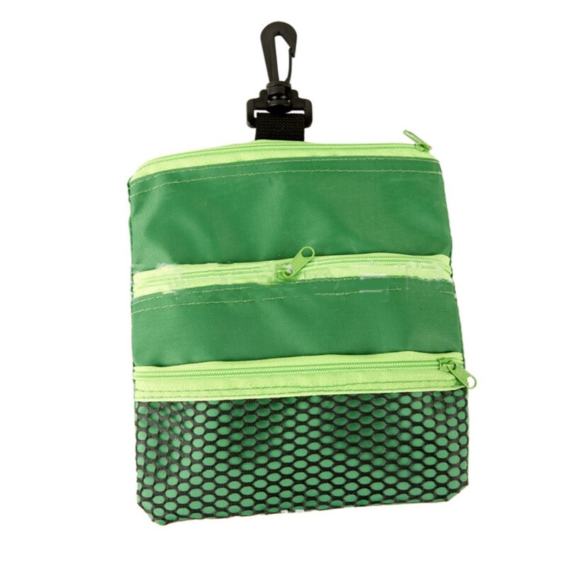 Multi-layered Zipper Portable Storage Golf Ball Bag Durable Large Capacity Pack PXPF: GN