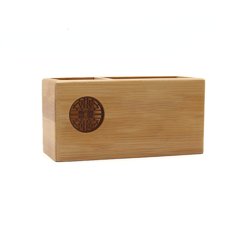 Porte-stylo en bois massif sculpté en creux, accessoires de bureau, organisateur de crayons en noyer pour bureau: plum