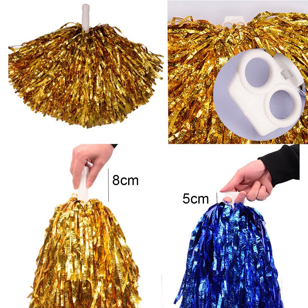 1Pc Plastic Handvat/Dubbele Gat Cheerleading Bal Bloem Dubbele Gat Handvat Pompoms Sport Club Concurrentie Dance Concert Levert