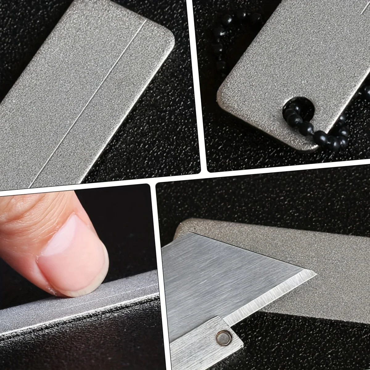 Afilador de cuchillos de piedra de afilar de diamante Mini compacto de doble cara para bolsillo para moler anzuelo para hacer más afilados