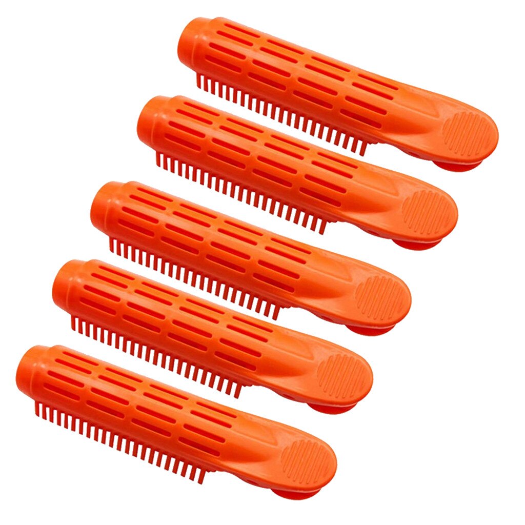 5pc pince à bigoudi auto-prise Volume pince à bigoudi cheveux naturellement bouclés coiffure: orange
