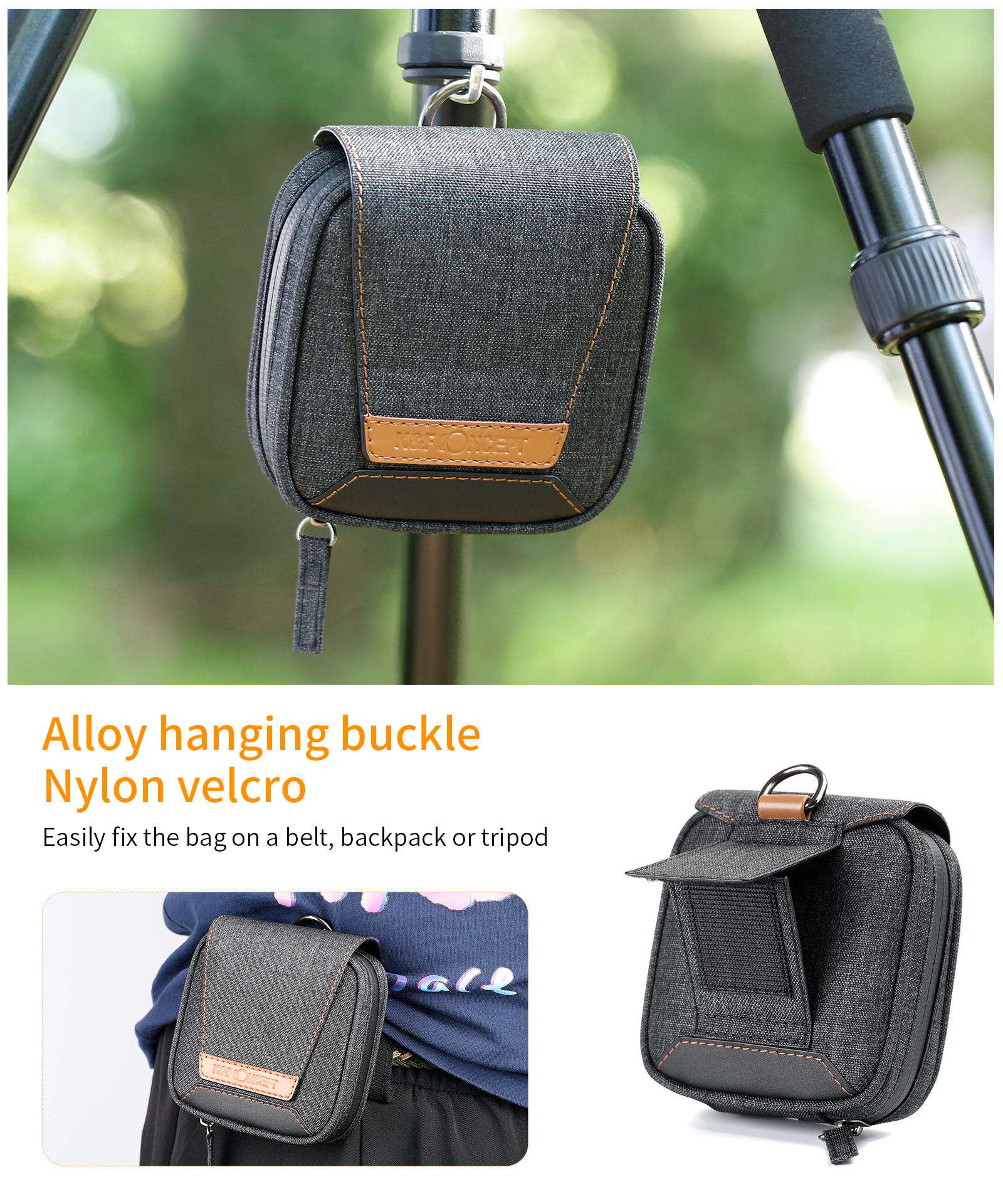 K&F Concept 4-gniazdowa torba na filtry obiektywów z wewnętrzną kieszenią na filtry ND UV CPL 37mm-95mm Przechowywanie filtrów Pokrowiec na aparat fotograficzny