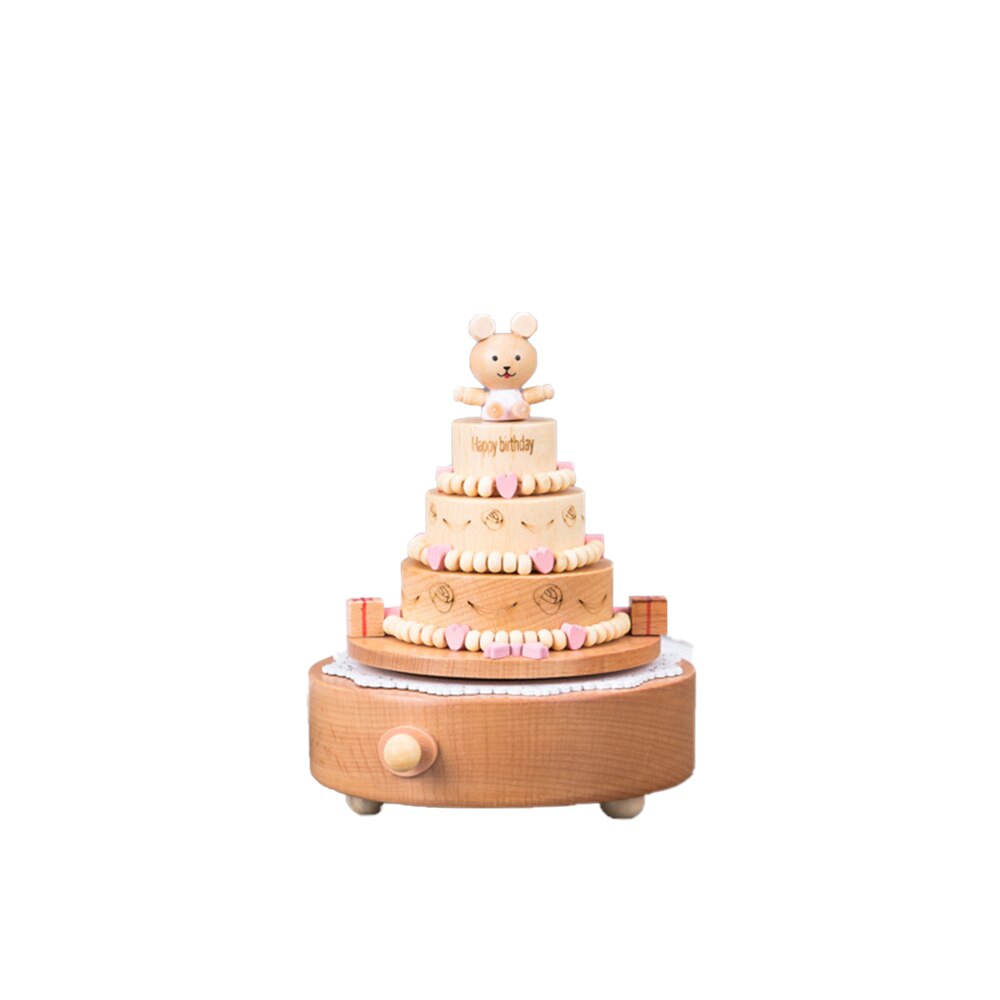 Caja de música de madera para mujeres, de cumpleaños, decoración de boda, hogar, carrusel de madera , artesanía, mecanismo tallado, cajas musicales: E